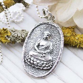 necklace made of 925 sterling silver with buddha pendant - Kopie