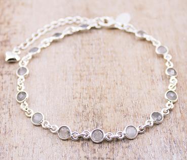 Silver bracelet with " grey moonstone "
