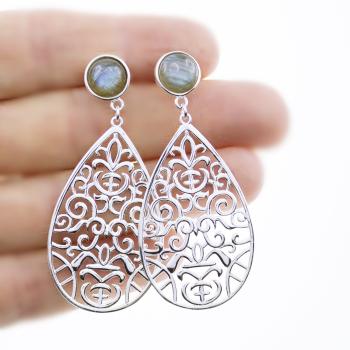 925 sterling silver with labradorite earrings