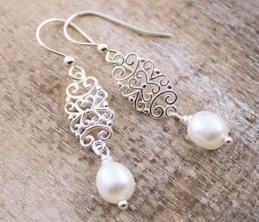 925 sterling silver with freshwater pearls earrings