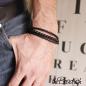 Preview: agate black leather bracelet