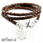 Preview: braided leather bracelet for women with feather theBead