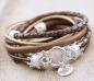 Preview: Damen Lederarmband 925 Silber und geflochtenes Leder vintage theBead