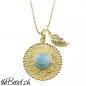 Preview: larimar gold vergoldetes feder halskette