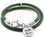 Preview: Damen 925 Silber lederarmband aus Silber theBead mit kleeblatt anhänger