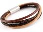 Preview: thebead Edelstahl Herrenarmband mit geflochtenem Leder theBead