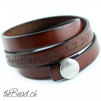 dreamcatcher engraving bracelet with leather by thebead