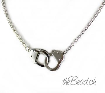 Necklace with small HANDCUFFS