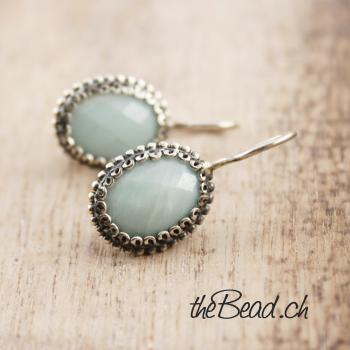 Amazonite earrings with 925 sterling silver