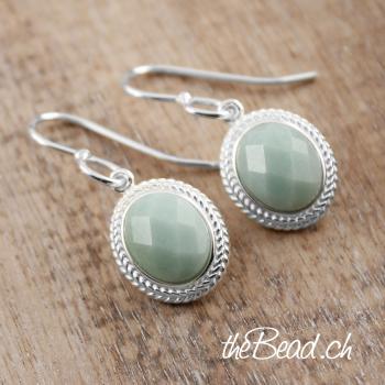 Amazonite earrings made of 925 sterling silver