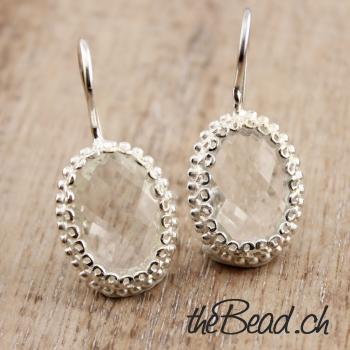 crystal earrings with 925 sterling silver