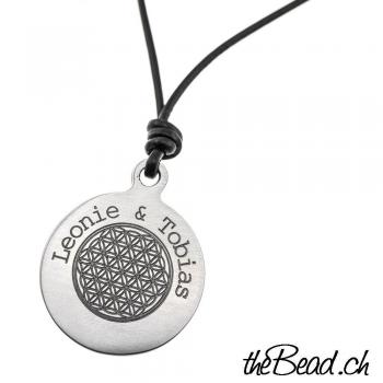 stainless steel necklace with engraving