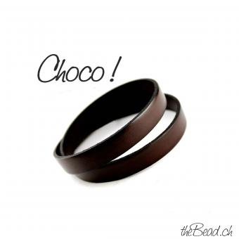 choco brown leather cord bracelet with engraving