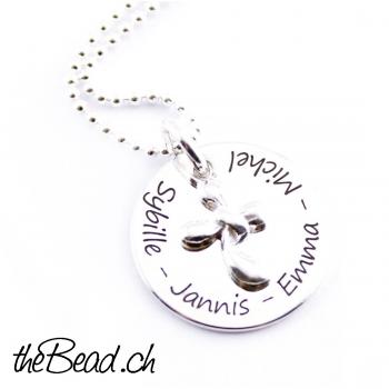 Silver Necklace with engraved name pendant