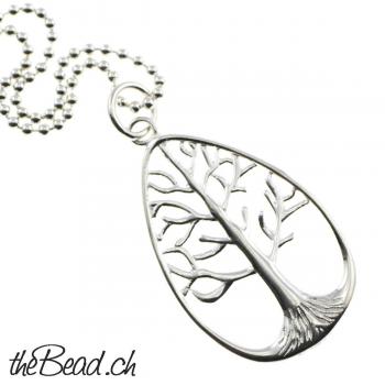 silver collier with tree of life pendant