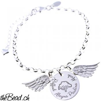 silver 925 sterling angel bracelet