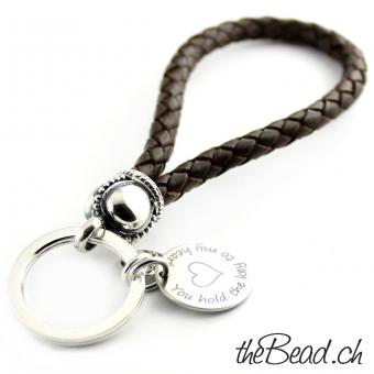 keychain PRINCESS, 925 silver and leather