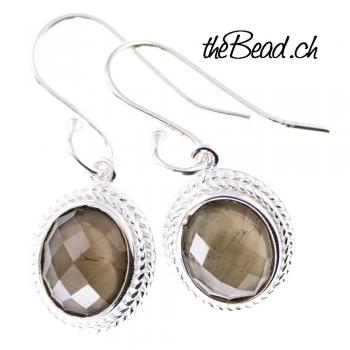 smoky quarz earrings made of 925 sterling
