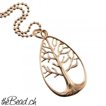 silver collier with tree of life pendant