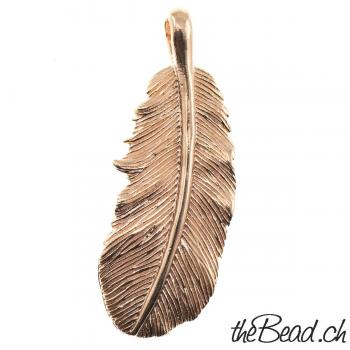 silver feather 925 GOLD PLATED