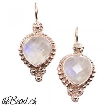 MOONSTONE  earrings with 925 sterling silver