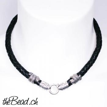 leather necklace with 925 sterling silver