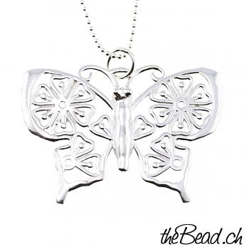 butterfly 925 sterling silver pendant necklace