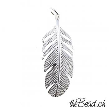 Feather pendant 925 sterling silver