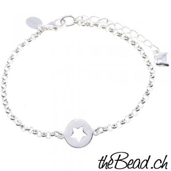 silver bracelet STAR made of 925 sterling silver one size