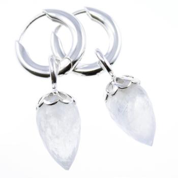 925 silver earrings with moonstone