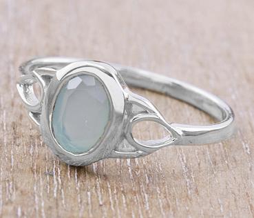 Silber Fingerring AVERY mit Aqua Achat