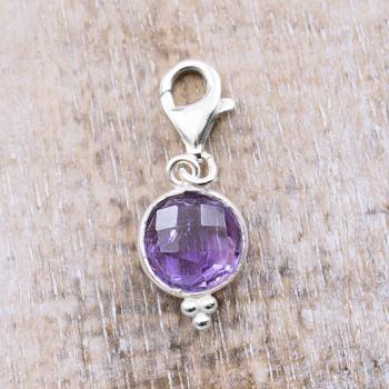 amethyst silber charm anhaenger