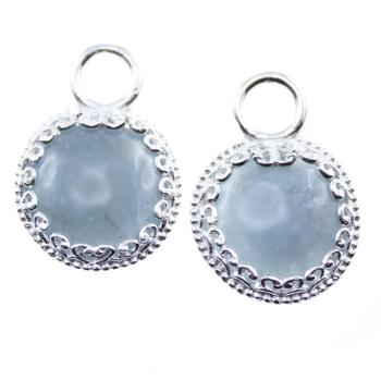 round aquamarin pendants for earrings