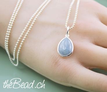 aquamarin anhänger schmuck schmuckbeutel bei thebead onlineshop