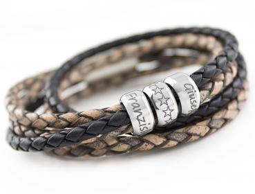 men leather bracelet with engraving