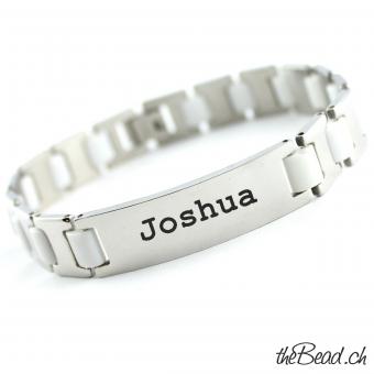engraved stainless steel bracelet theBead