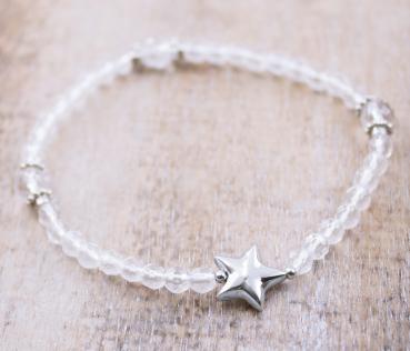 Bergkristall Armband mit STERNCHEN