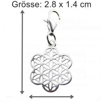 925 sterling silber charm blume des lebens