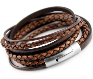 VINTAGE series BROWN - Wrap leather bracelet