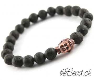 Lava - and buddha beads bracelet