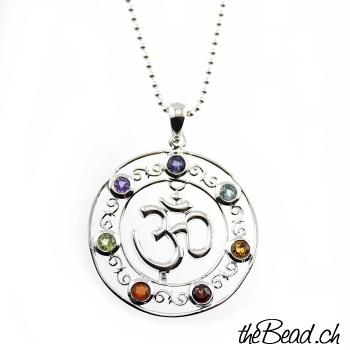 Chakra OM necklace made of 925 sterling silver