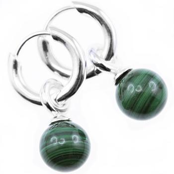 925 silver earring with malachite