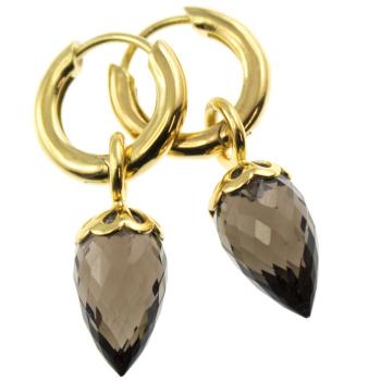 925 silver earrings with smoky quartz