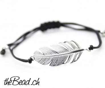 bracelet with 925 sterling silver feahter