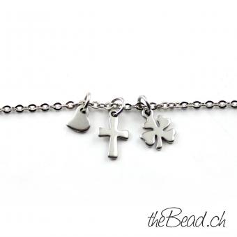 Anklet made of stainless with 3 pendants