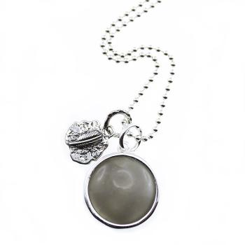collier grey moonstone silver jewelry