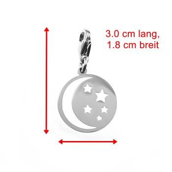 Charm mit Mond & Sterne Edelstahl Charm Anhänger