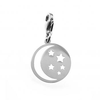 moon & stars charm made of stainless steel