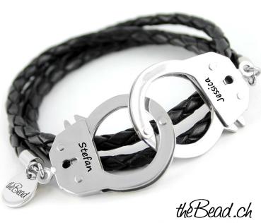 braided leather bracelet HANDCUFFS