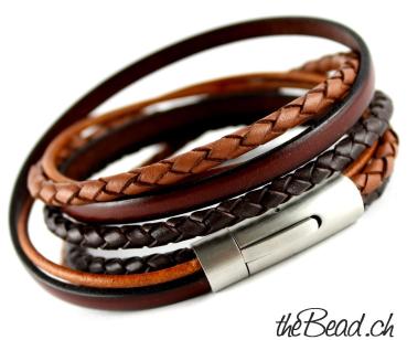 Braided Leather bracelet BROWN PASSION